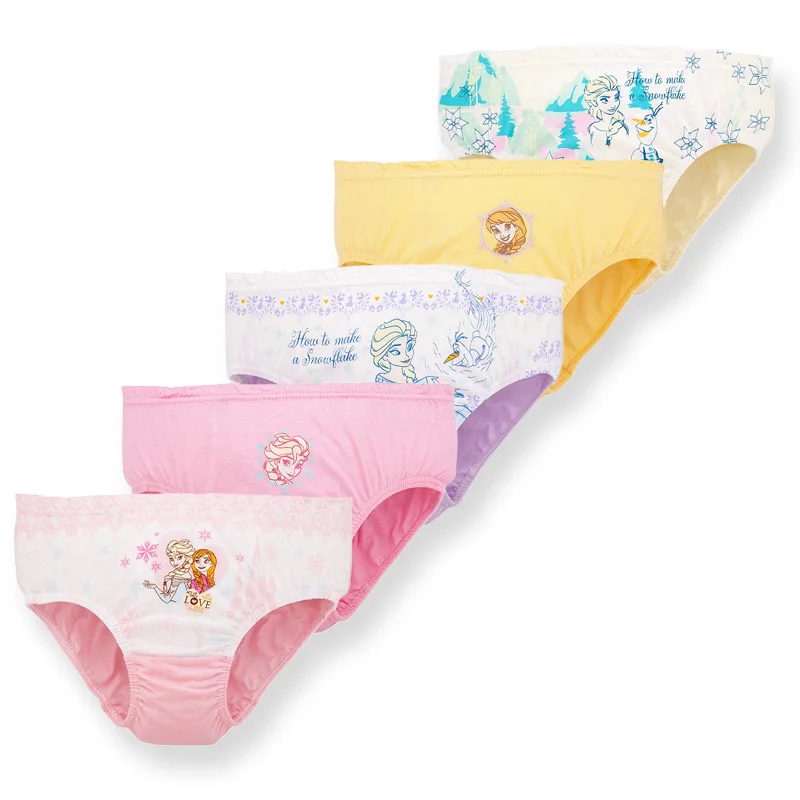 5 Pieces/Set Princess Cartoon Kids Panties For Girls Queen Elsa Patterns Girls Briefs Pure Cotton Children Underwear Soft Panty