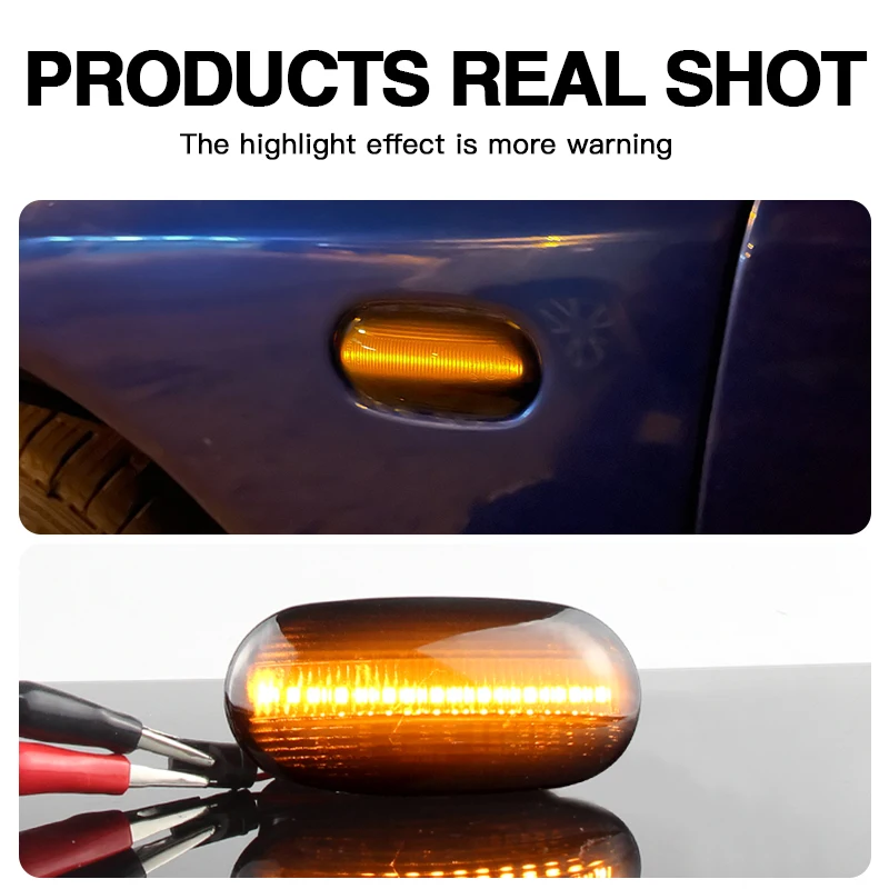 

2PCS for Mitsubishi Lancer Pajero Mirag Galant 1998-2005 -LED Side Marker Light Flowing Turn Signal Lamp Auto Sequential Blinker