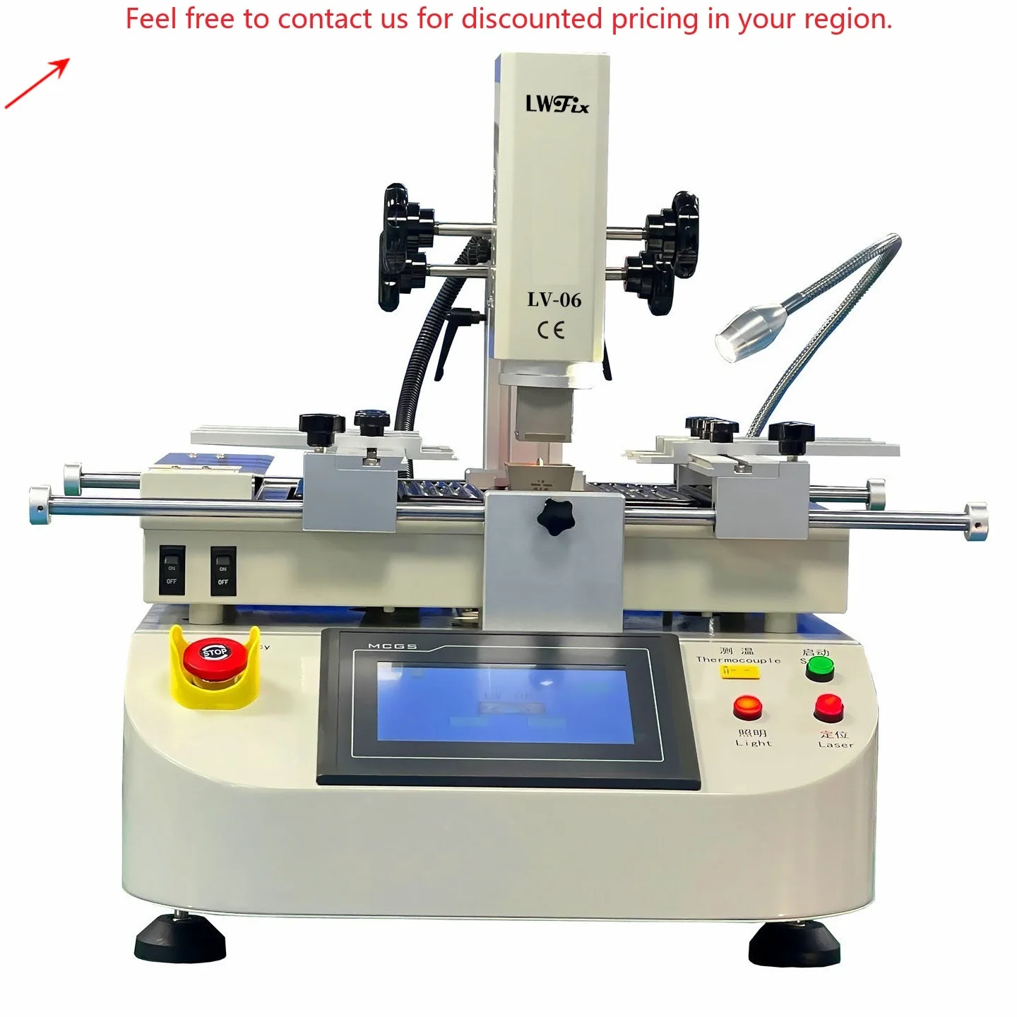 

BGA Rework Station LV-06 3 Zones Hot Air Touch Screen Solder Machine 4800W Soldering Tools Infrared BGA Rework Station