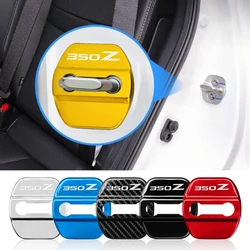 4Pcs Car Door Lock Cover Stickers for Nissan 350Z Badge Stainless Steel Buckle Case Door Stopper Decals Decoration Accessories