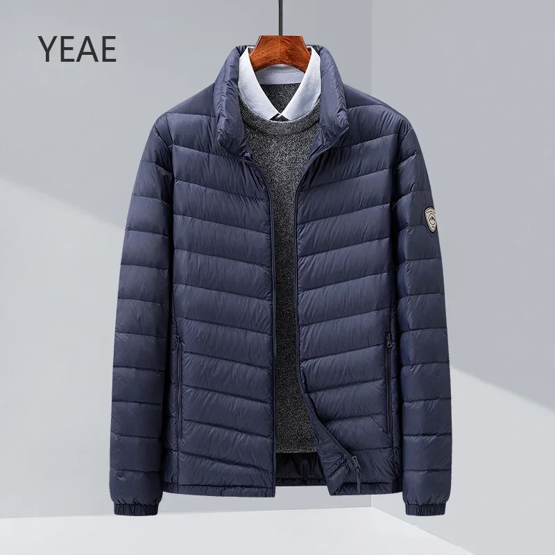 YEAE Stand Collar Light Duck Down Jacket Men's New Style Light Warm Autumn and Winter Men's Thin Coat Men's Jacket