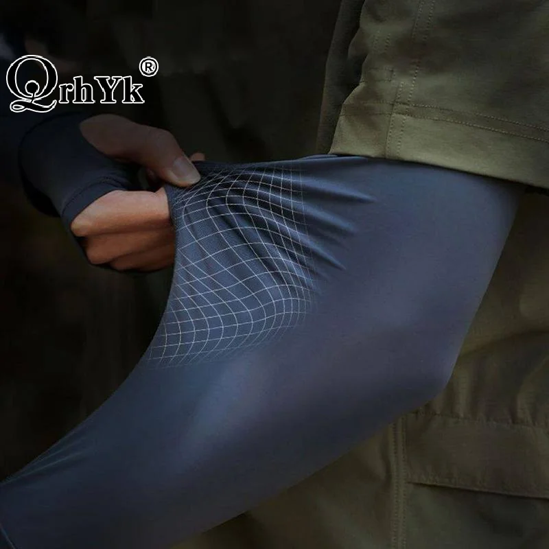 

Seamless IDN Letter Ice Silk Arm Protector UV Protection Arm Sleeves Outdoor Driving Cycling Integrated Ice Sleeves