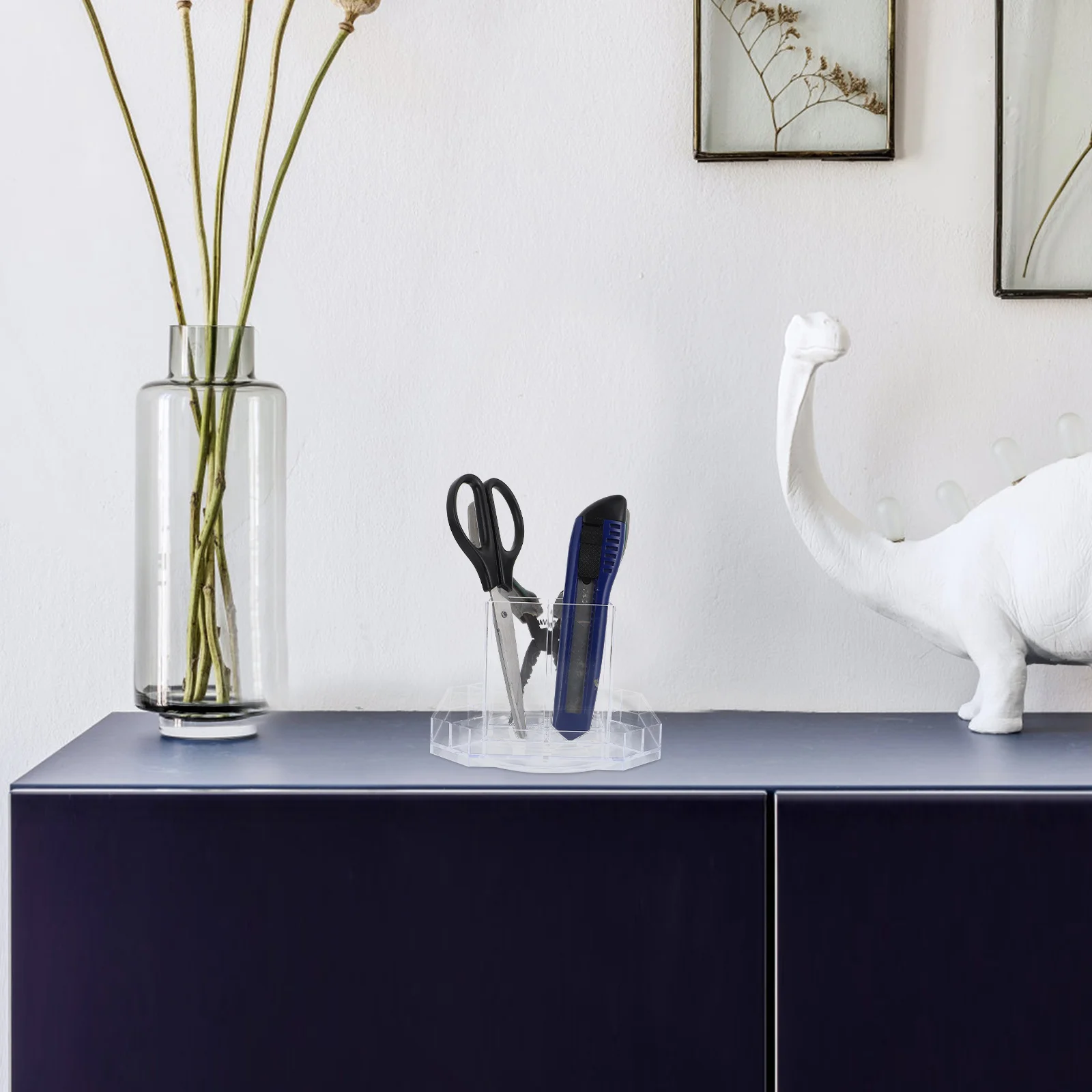 

Acrylic Rotating Pen Holder 360 Degree Clear Pencil Organizer Desk Stationery Supply Cup Pencil Holder Stationery Organizer