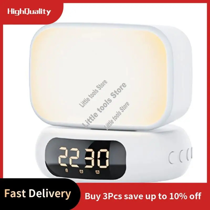 Atmosphere Night Light Musicsound Night Light Small Speaker LED Desktop Rotating Clock White-AC17