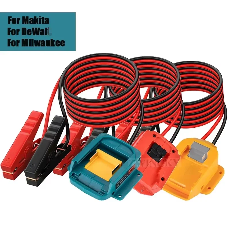 Car Emergency Power DIY Adapter Automotive 12AWG 6FT Igniter Jump Starter for Makita for Milwaukee for Dewal 18V Li-ion Battery
