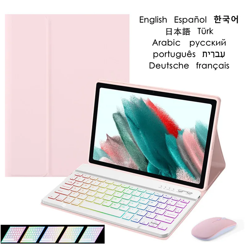 Para lenovo tab p11 p11 plus caso teclado capa para lenovo tab p11 pro 11.5 russo espanhol coreano português teclado arco-íris