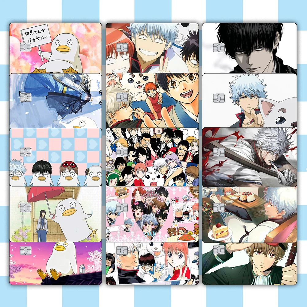 Pegatina de piel de tarjeta de crédito de TV de Anime, pegatinas mate Kagura para VISA JCB MasterCard y otras tarjetas magnéticas IC, protege la decoración