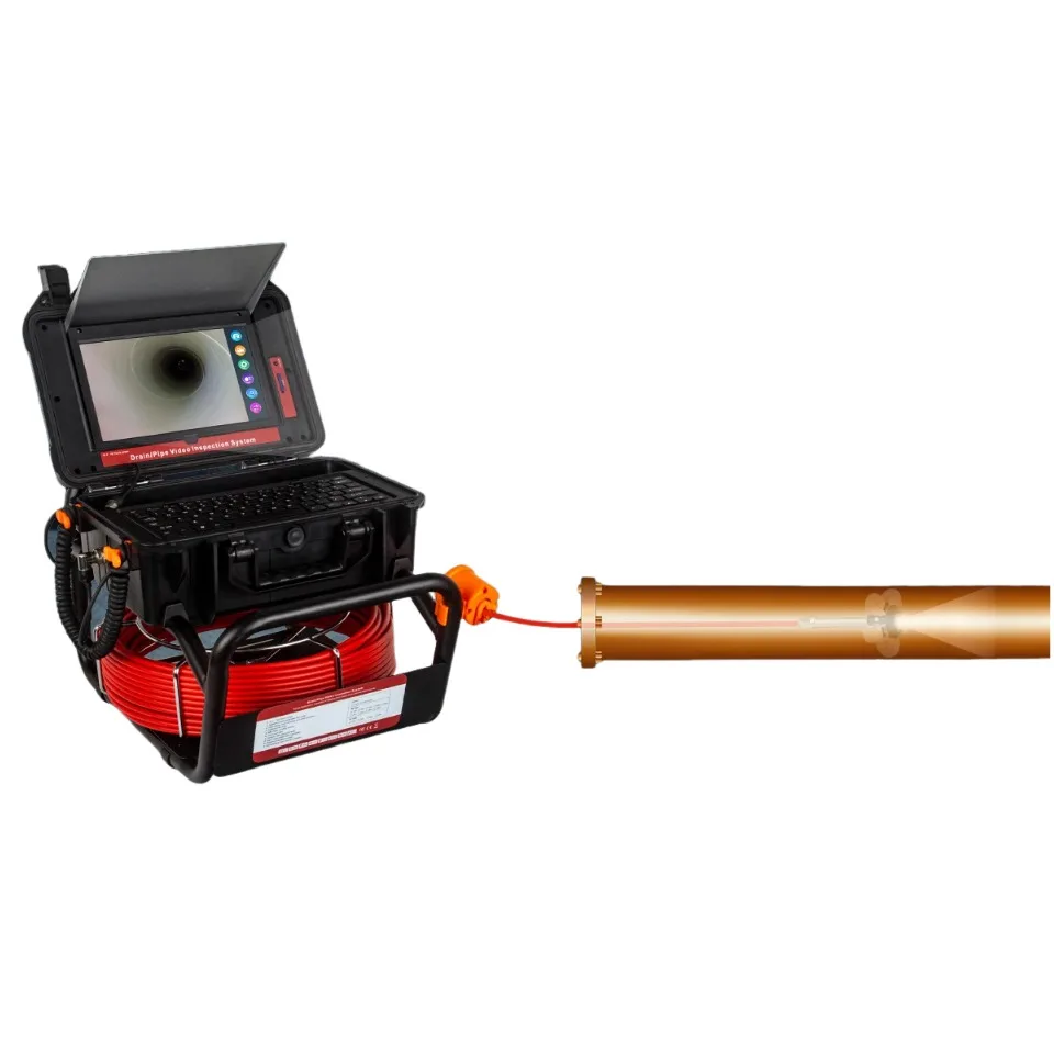 

Sewer Pipe Inspection Camera 10.1Inch Touch Screen 7MM Hard Cable Meter Counter DVR Self-Leveling 512Hz Drain Camera