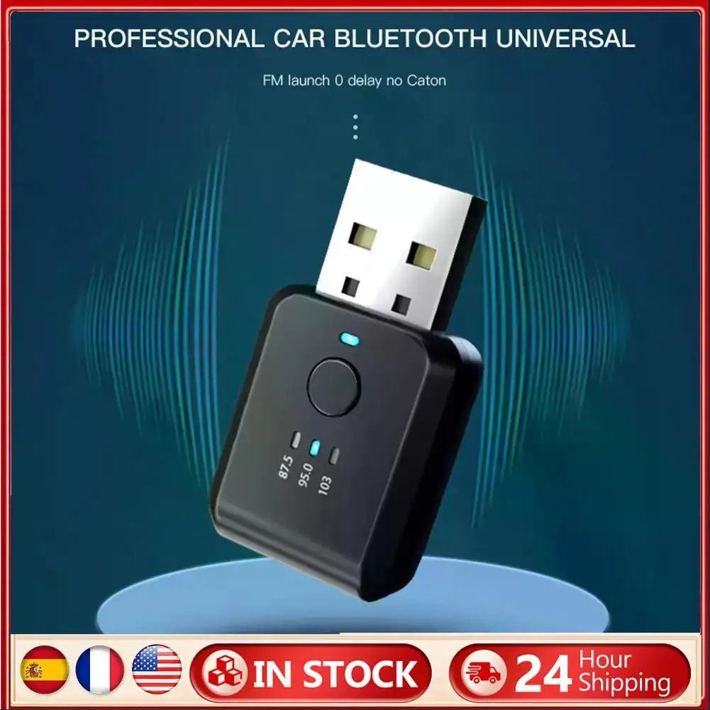 

Автомобильный USB-совместимый Bluetooth-передатчик 5,1 FM, приемник громкой связи, USB-автомобильный комплект, авто беспроводной аудиоадаптер