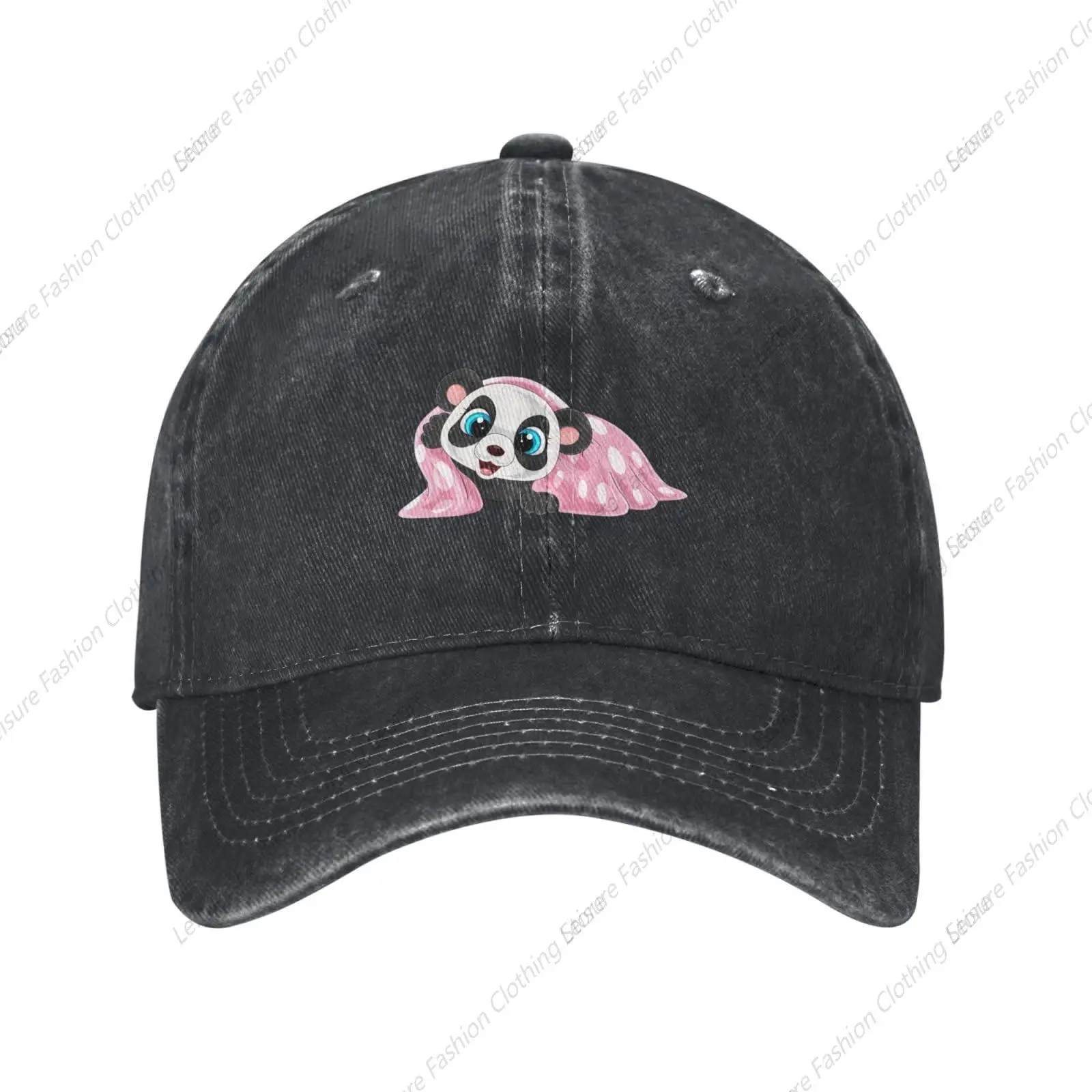 

Cartoon Panda Covered with A Pink Quilt Baseball Cap for Men Women Vintage Trucker Hat Golf Hats Dad Caps