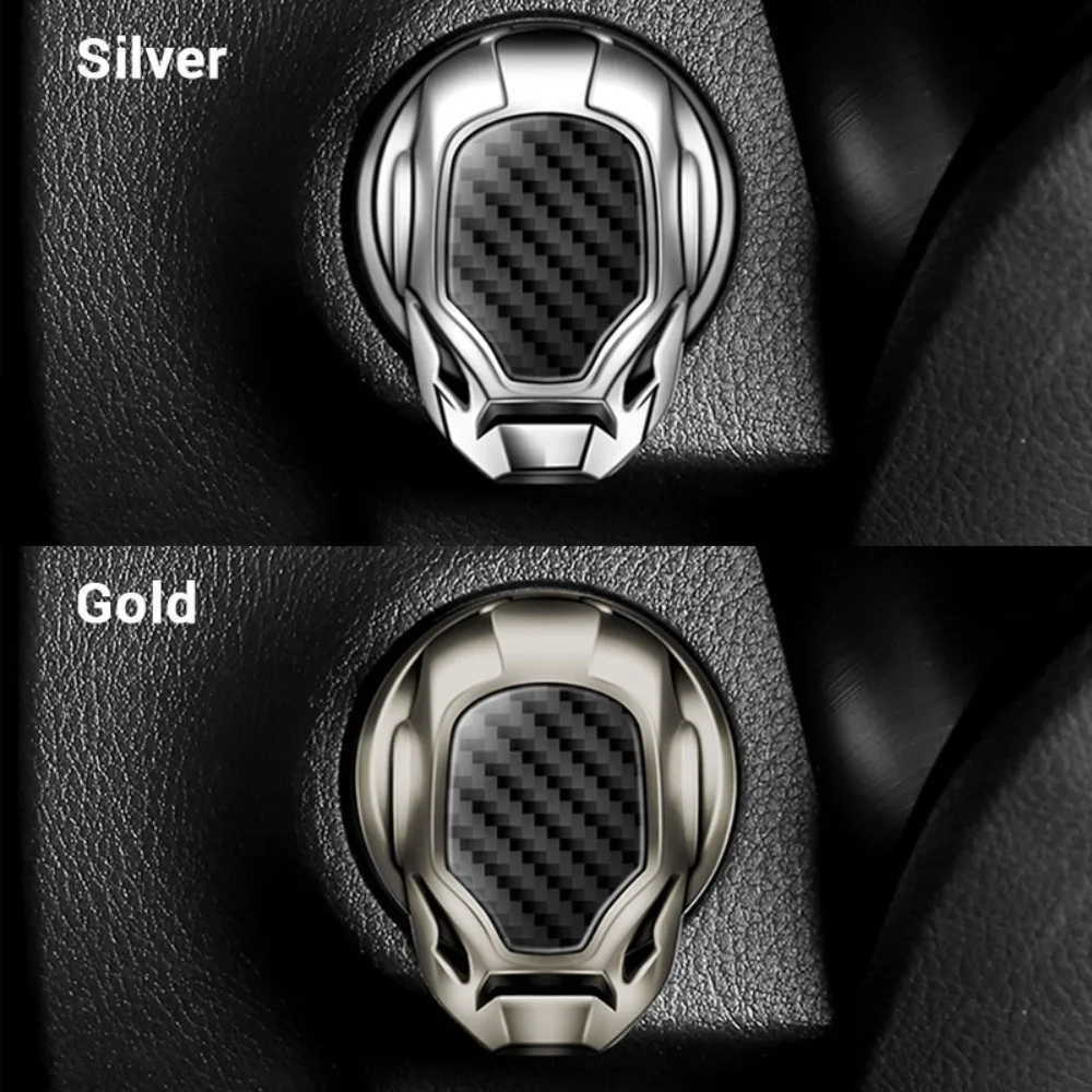 3D Metal Car Engine Ignition Start Stop Push Button Sticker One Button Key Decorative Switch Cover for Vehicle view 4