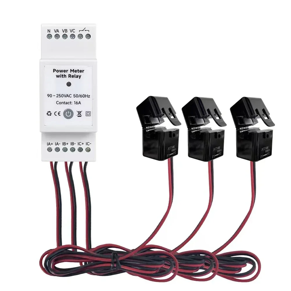 

For 35mm Rails 3-Phase Wifi Energy Meter Energy Monitoring 80 120 200A Voice Control Bidirectional Measurements
