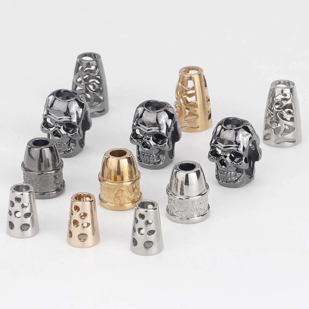 QJH 6Pcs Metal Bell Stopper Conical Cord Ends Lock Fastener Zipper Pull Rope Ends Toggle Clip for Lanyard Clothes Backpack DIY