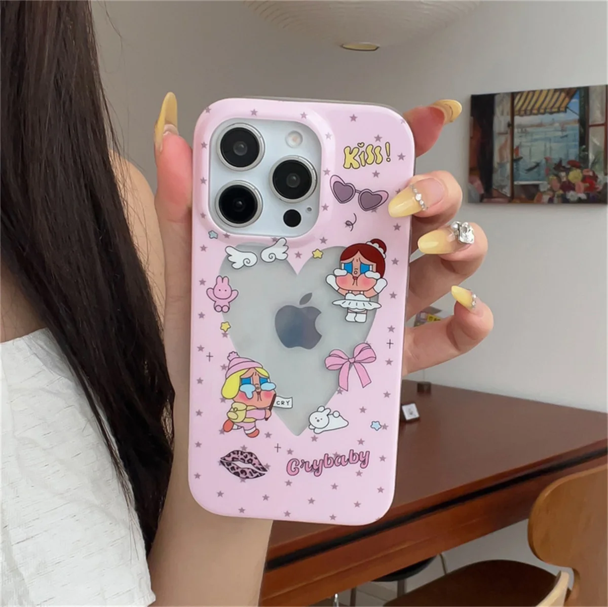 

Korean Cute Star Bow Cartoon Girl Phone Case For iPhone 17 Pro 14 15 16 Pro Max Protective Cover Shockproof Cartoon Cases