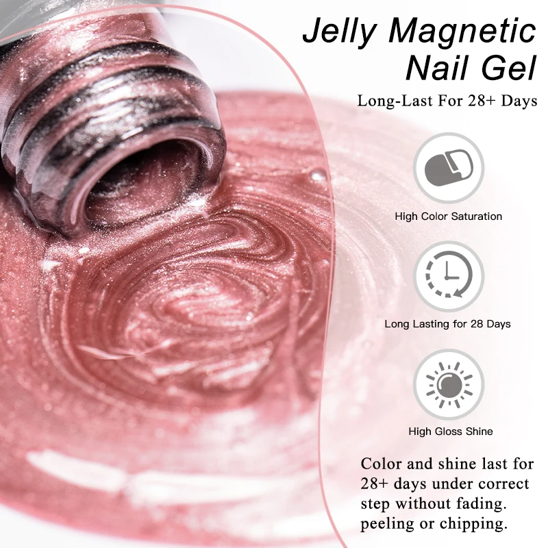 7/9개 젤리 핑크 레드 캣 마그네틱 젤 네일 폴리쉬 세트 하트 캣 마그네틱 세미 퍼머넌트 UV 젤 바니쉬 소프트 오프 네일 용품
