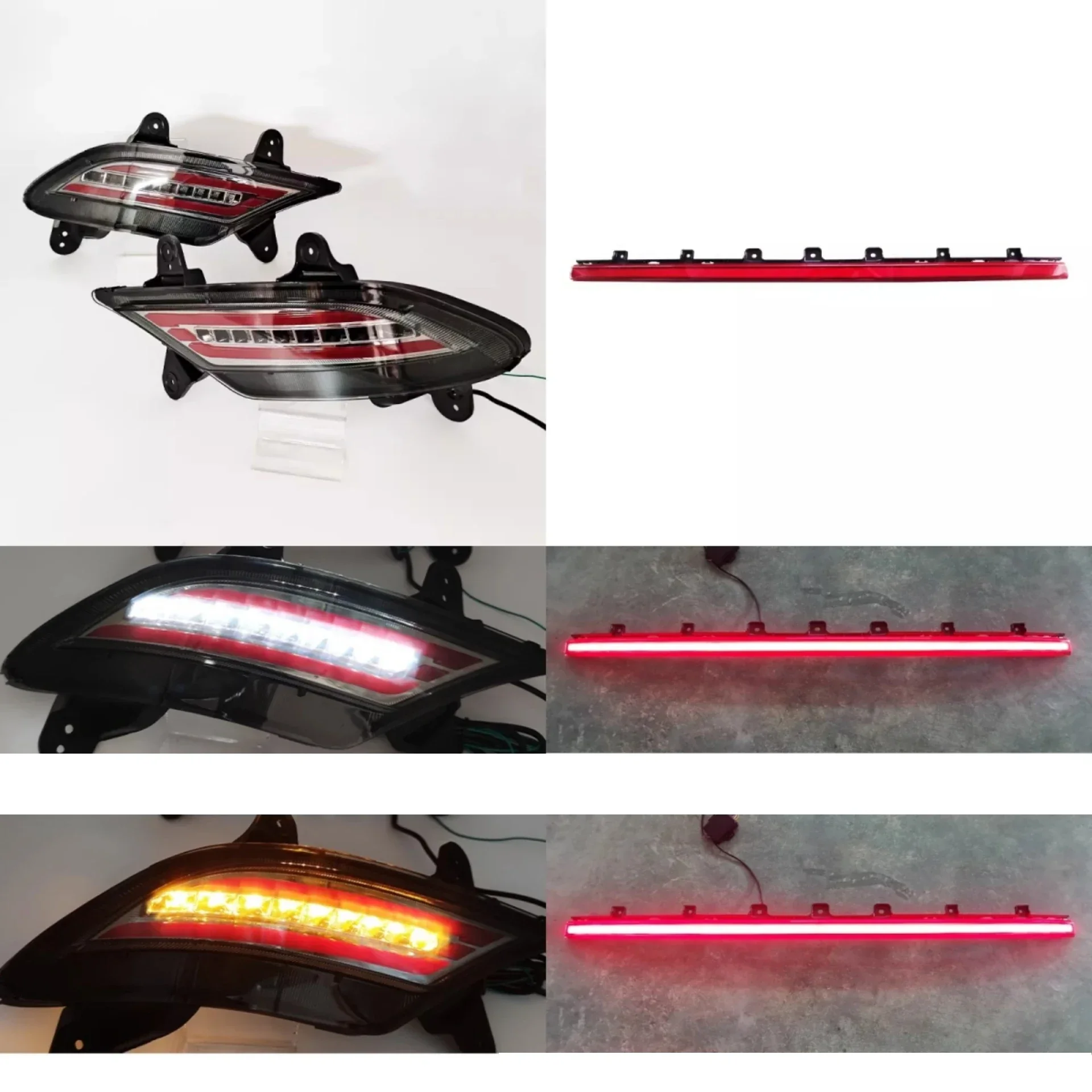 Led Rear Bumper Light Throught Lamp for Hyundai IX25 2020-2021 Modified Turn Signal Brake Light Car Accessories