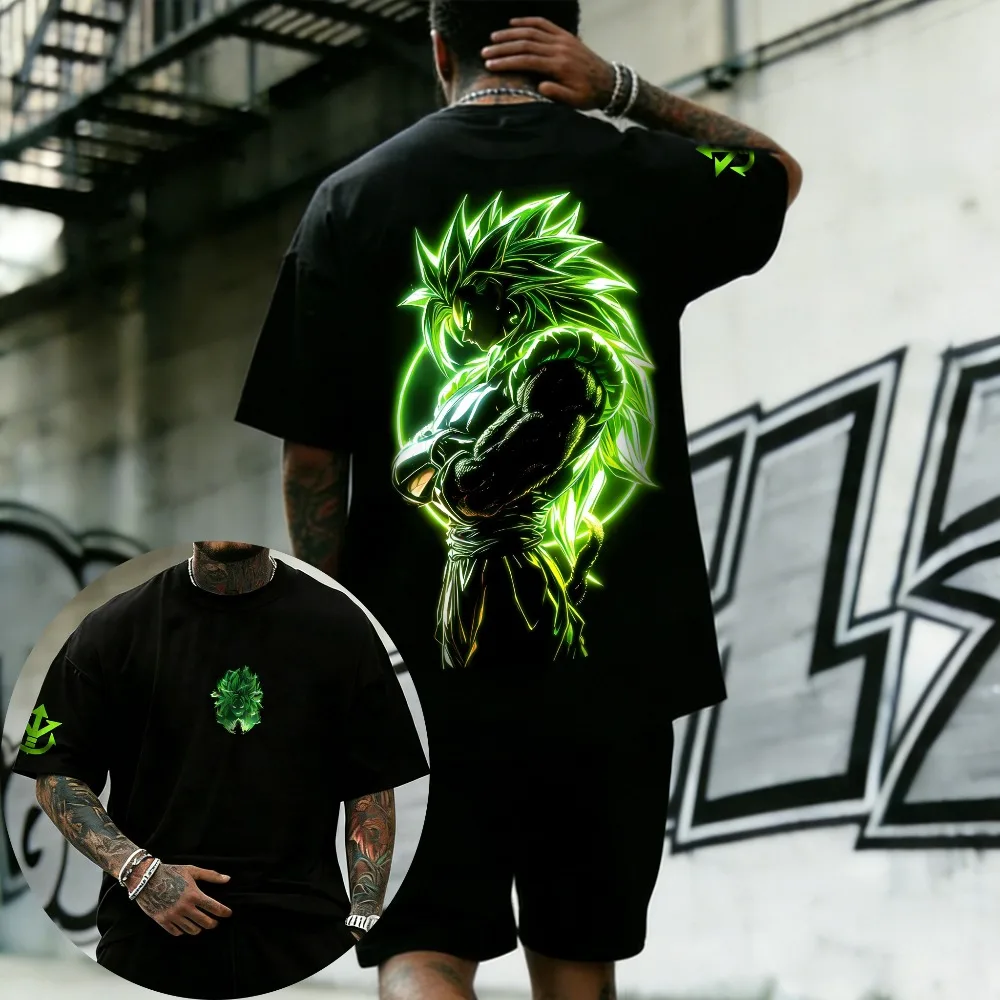 

Oversized Cosplay Costumes Dragon Ball Broli 2026 Summer New Product Harajuku Anime Printed Y2K Hip Hop Casual Unisex T-shirt
