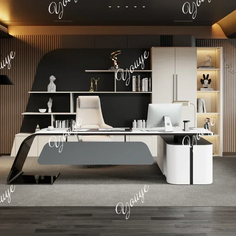 N49 J Large Storage Office Desk Study Organizer Luxury Laptop Computer Office Desk Coffee Home Mesa Ordenador Modern Furniture