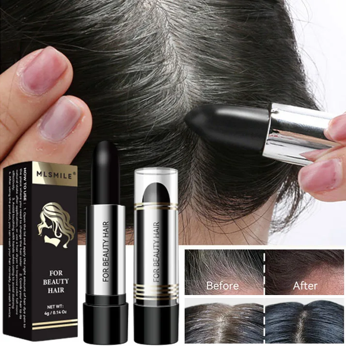 Lápiz de tinte temporal para el cabello, lápiz labial que cubre el cabello gris, crema de sombra de línea de cabello al instante, corrector de raíz marrón y negro