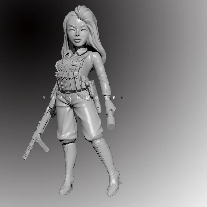 

55 мм смоляная модель, фигурка Q, женский капитан Gk, микроминиатюрная 3d печатная белая модель игрушки, комплект в разобранном и неокрашенном виде