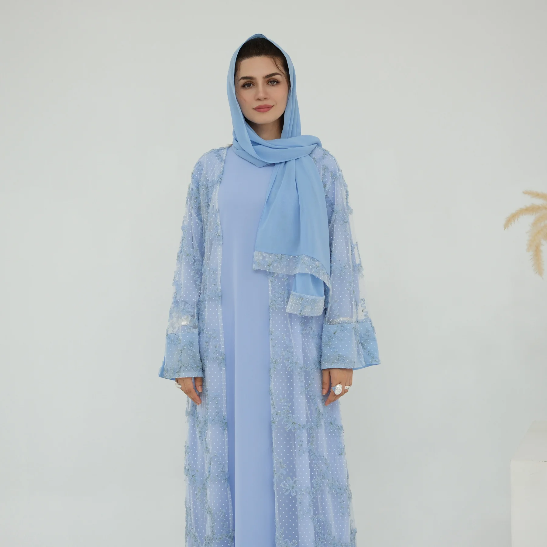

Eid Lace Muslim Sets Abbayas for Woman Kimono Cardigan Dubai Abaya Turkey Kaftan Ramadan Kebaya Caftan Marocain Femme Robe Gown