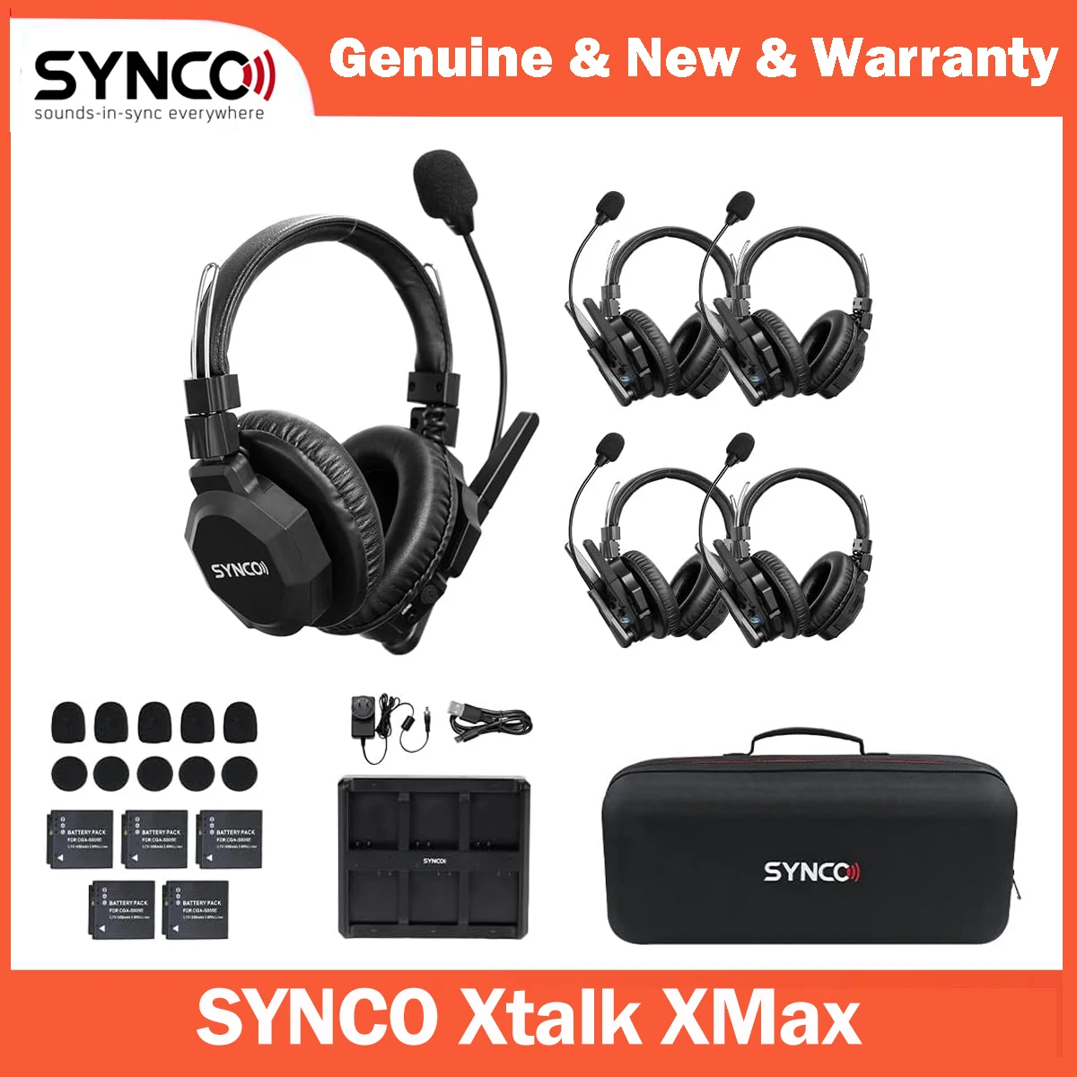 SYNCO Xtalk XMax XMax2 XMax5 XMax9 XMax13 Wireless Intercom Headset System 2.4G for Team Communication Movie Shoot Live Show