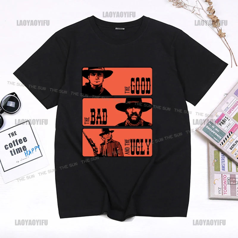 

The Good The Bad And The Ugly Men T Shirt Cotton Clint Eastwood Tshirts Short-Sleeve Il Buono Brutto Cattivo T-shirt Gift