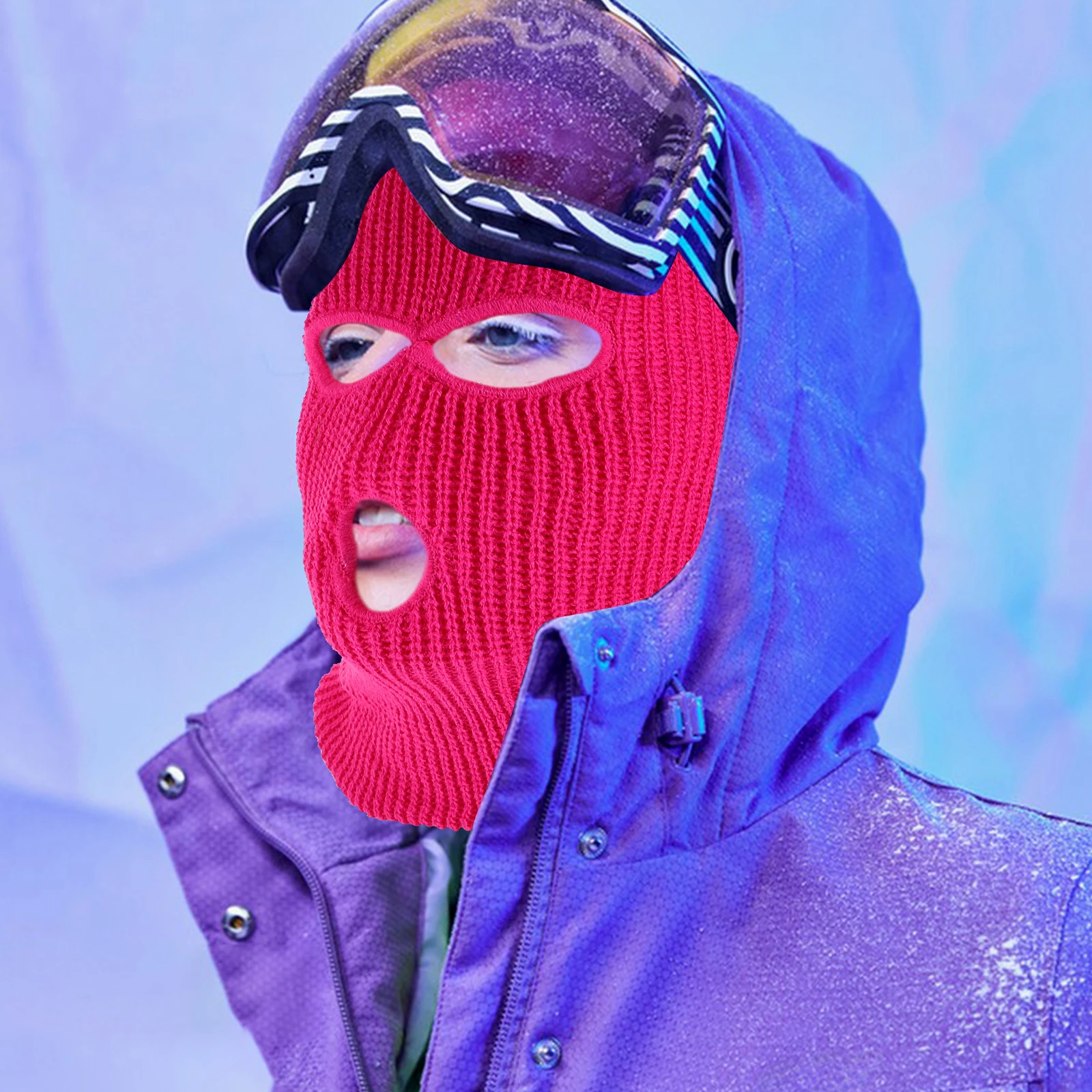 

Теплая вязаная лыжная маска с 3 отверстиями, полнолицевая маска, лыжная маска, шапочка для зимних видов спорта на открытом воздухе, мужская и женская полнолицевая маска с 3 отверстиями