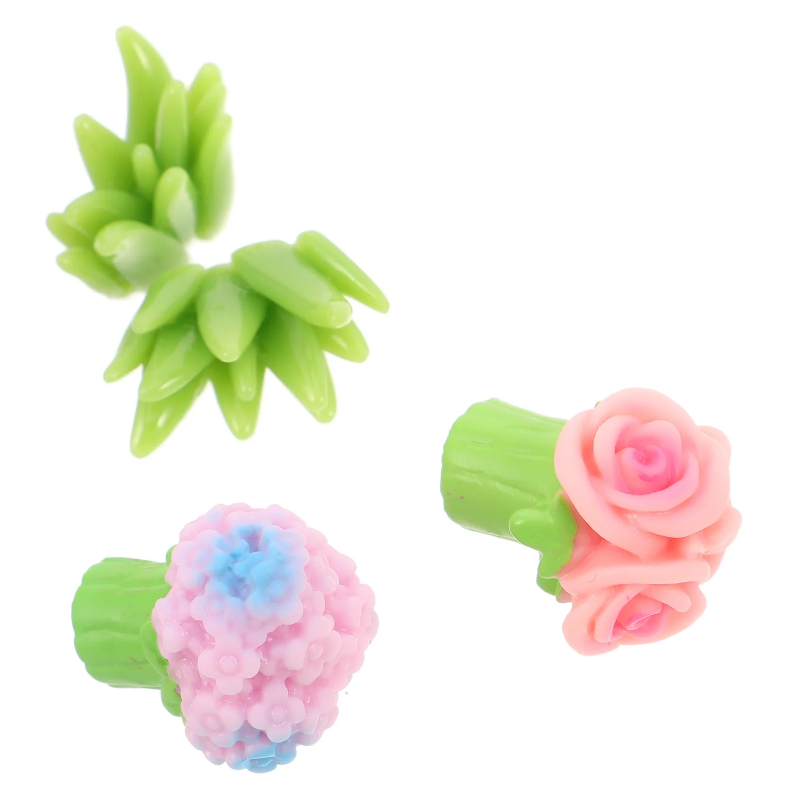 22 Uds Mini ramo de flores artificiales Mini flores falsas de resina para decoración de pasteles de oficina en casa manualidades Micro paisaje