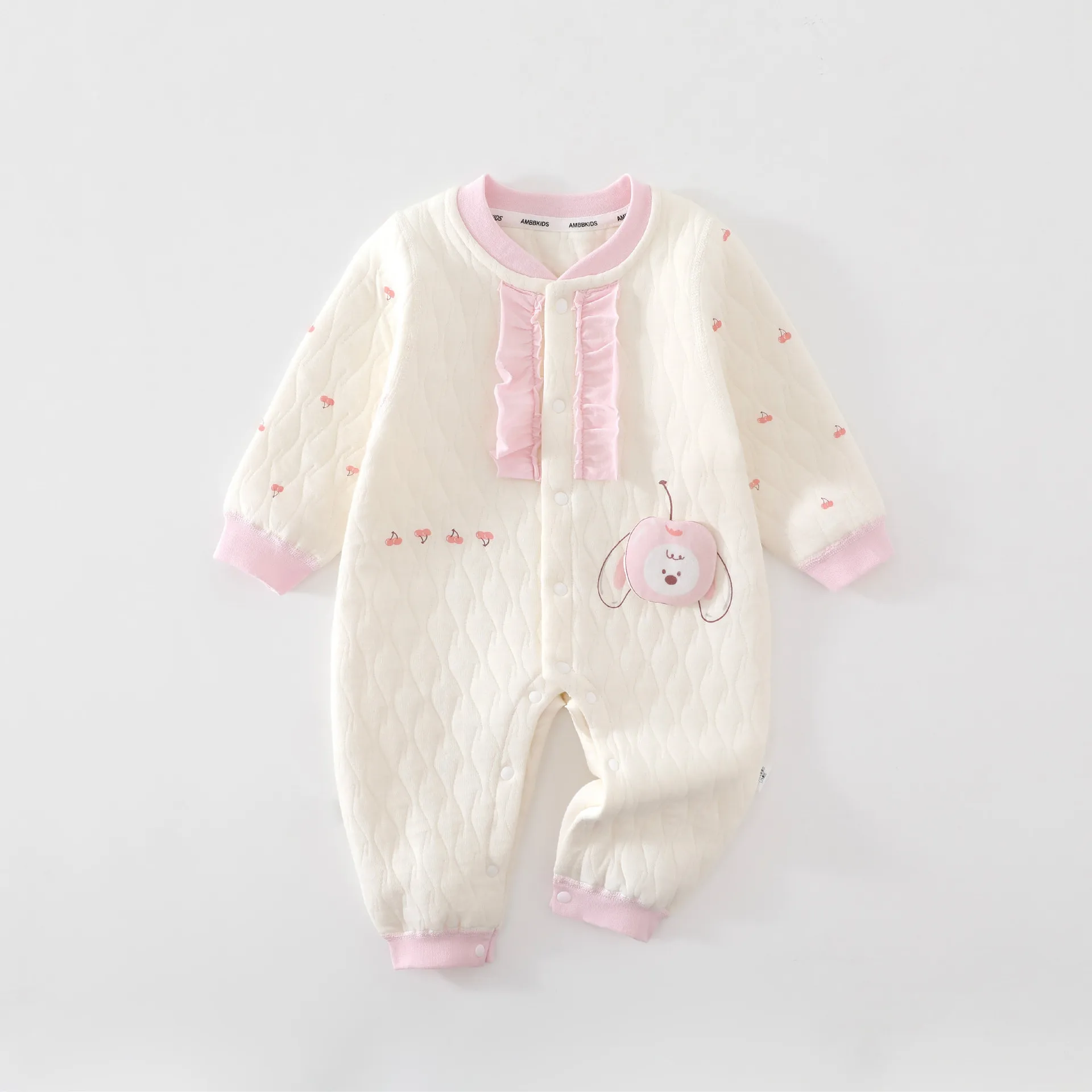 Baby Autumn and Winter Warm Jumpsuit Baby Clip Cotton Thin Cotton Crawling Clothes High-quality Newborn Baby Outdoor Clothes