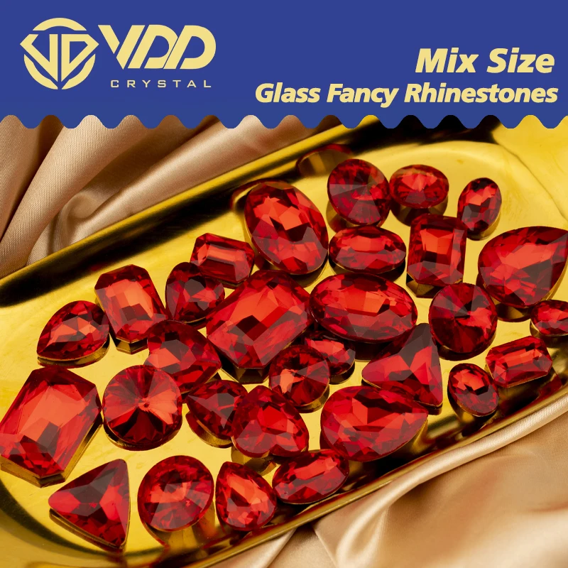 VDD Gemischte Größen und Formen Glas Fancy Strasssteine Kristall Pointback Glitzer Glänzende 3D-Steine für Nagelkunst DIY Bastelarbeiten Dekorationen – Detail 13