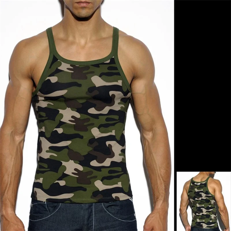 Free Shipping The New Men\'s Vest Sexy Camouflage Super Speed dry Sports Fitness