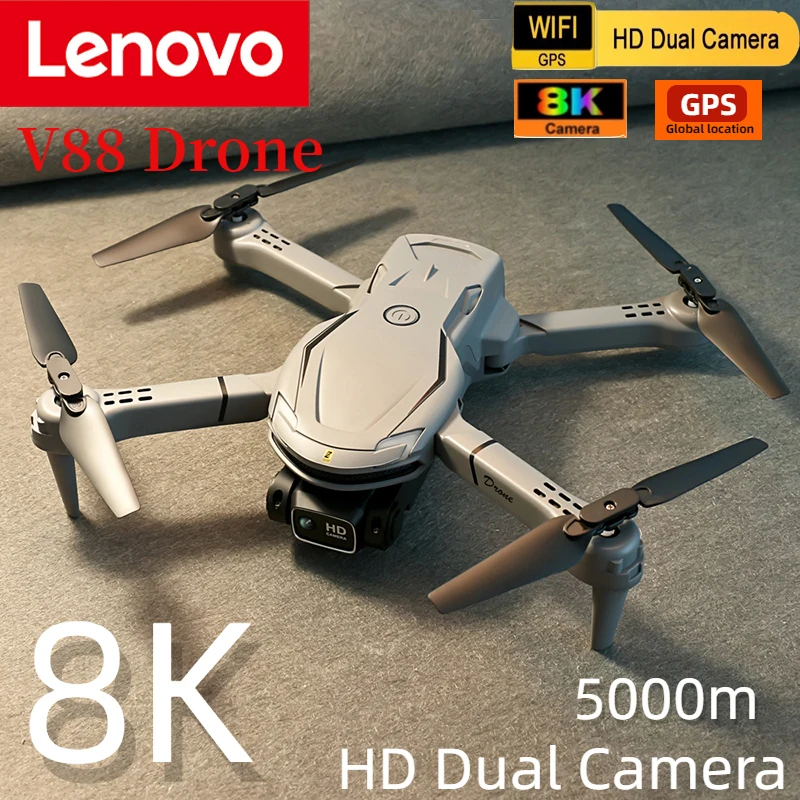 

Lenovo V88 Drone Original 8K Professional HD Aerial Dual-Camera Omnidirectional Obstacle Avoidance Drone Quadcopter 5000M