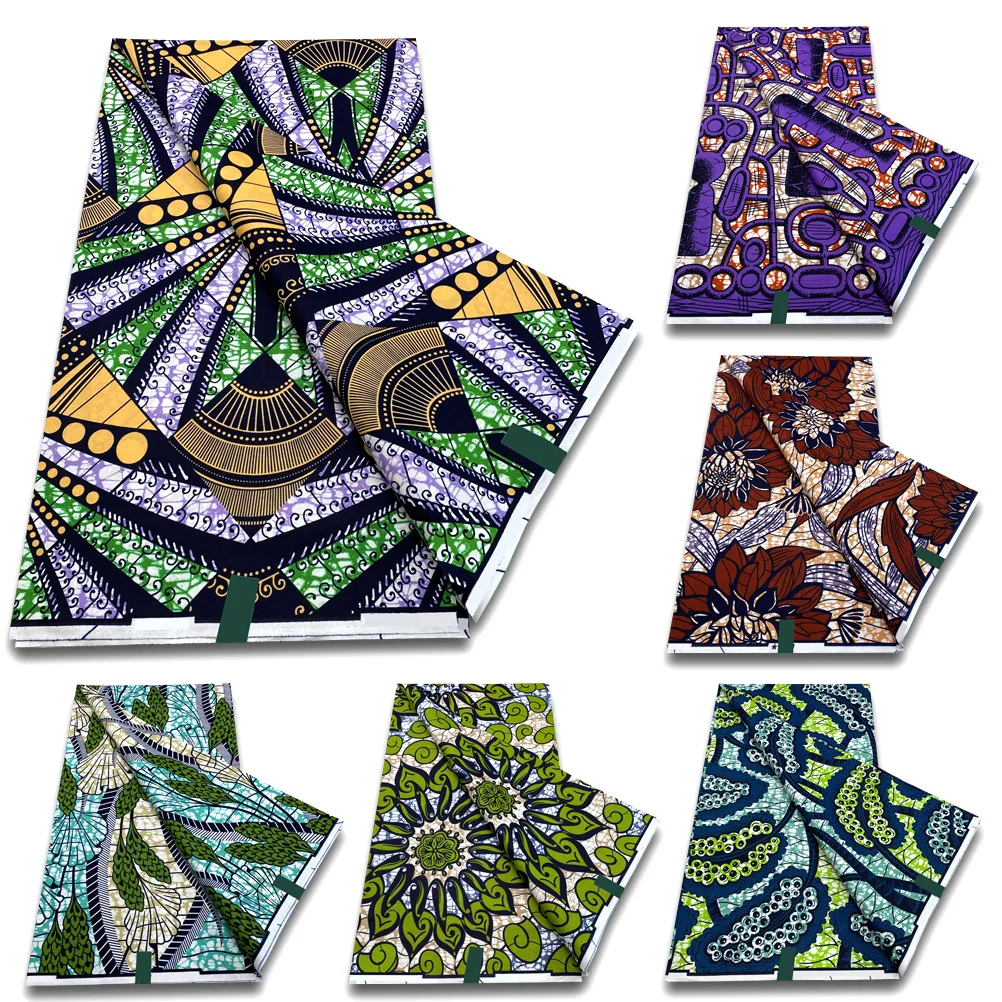 2024 Guaranteed Veritable Original African Wax Print Fabric Real Nigerian 100% Cotton Ankara Wax Fabric Soft Pagne Spuer Batik