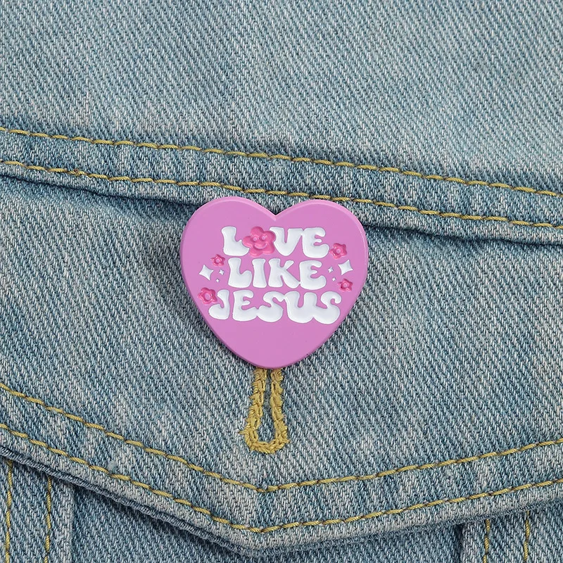 Cartoon Pink Love letter Enamel Pin Fashionable women's brooch Clothing Accessories Backpack Shirt Jeans Badge