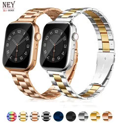 Stainless steel band for apple watch strap 44mm 45mm 40mm 42-38-41mm Slim Metal bracelet ultra 2 49mm iwatch series 8 7 6 SE 5 9