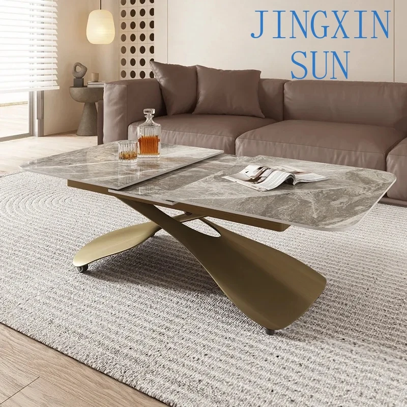 Extendable Lifting Table Multi-functional Round Oval Square Shape Adjustable Coffee Dining Table