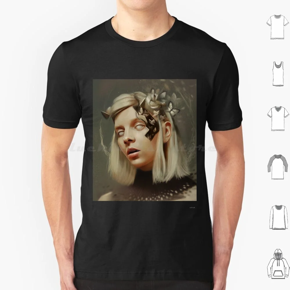 

Aurora Fanart T Shirt Big Size 100% Cotton Aurora Moth Logo Black Modern Music Indie Spotify Art Pop Electropop Alternative Pop