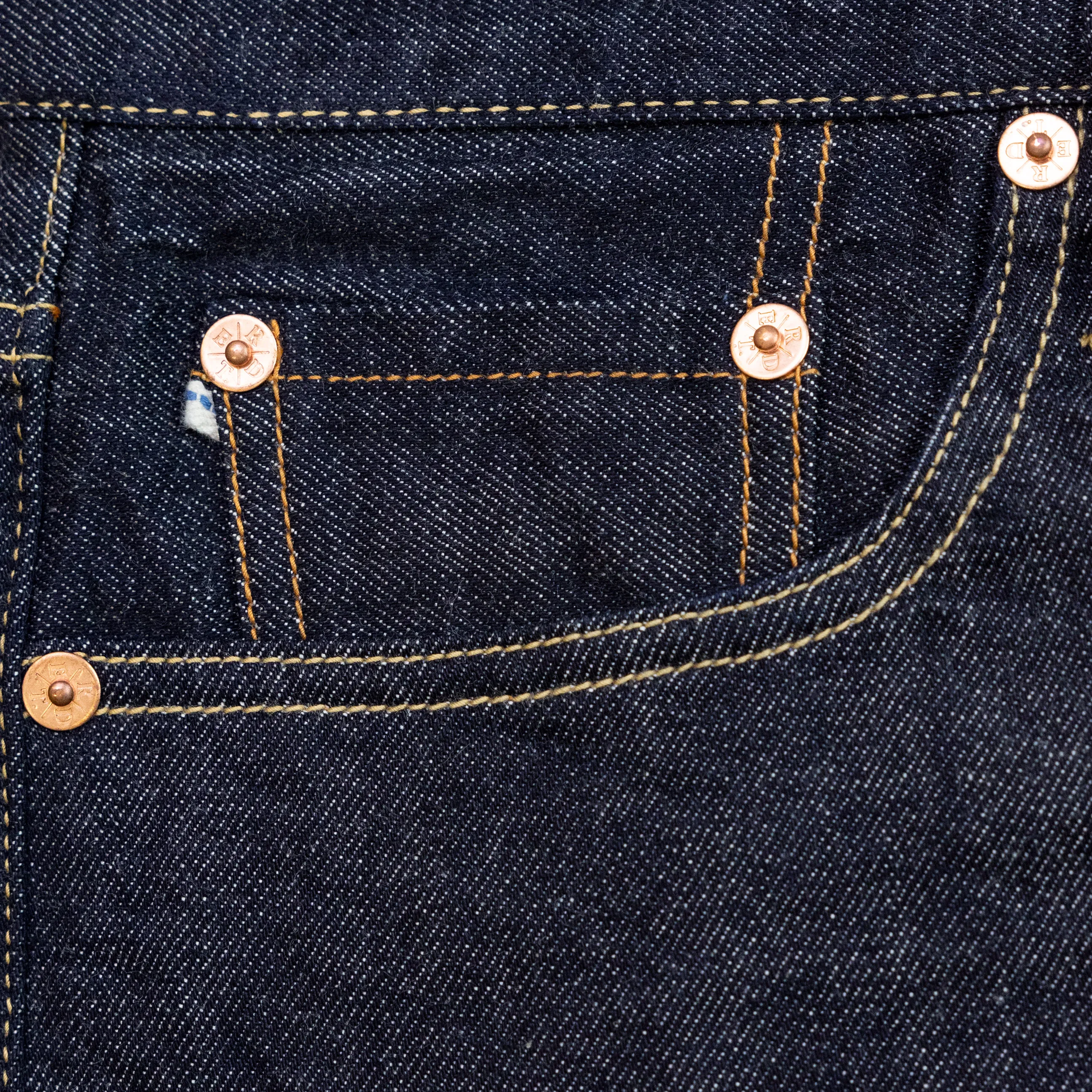 SD107-0002 Red Tornado Indigo Selvage Pantaloni lavati da 12 once Jean in denim grezzo con cerniera sanforizzata