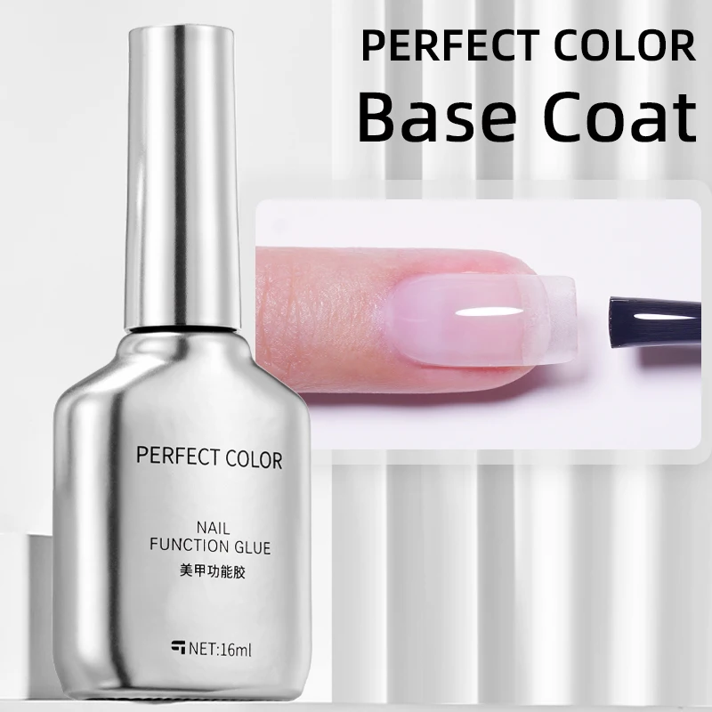 

PERFECT COLOR Gel Base Coat 16ml No Wipe Base Coat Nail Art Basics Soak Off LED Nail Lamp Gel Base Coat Upgraded Formula Long