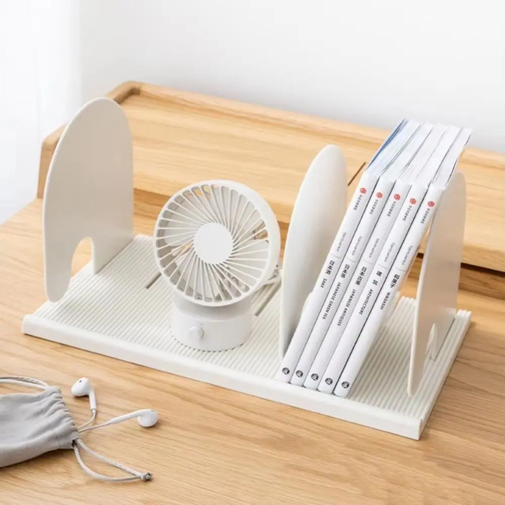 

Non-Skid Adjustable Bookends Detachable Smooth Edge Plastic Desktop Bookshelf Space-saving Reusable Book Storage Rack Home