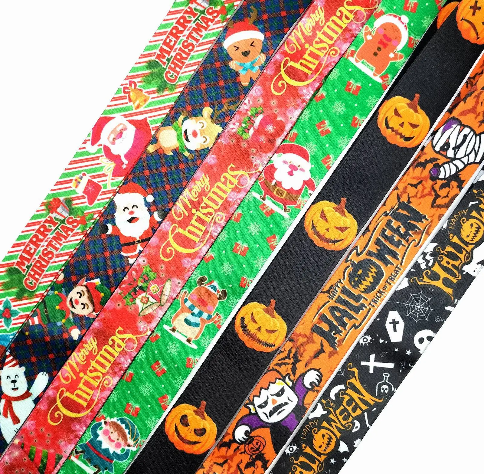 10PCS Disney Christmas Halloween Key Chain Lanyard For Keys ID Badge Holder Bus Pass Case Cover Slip Bank Credit Card Holder