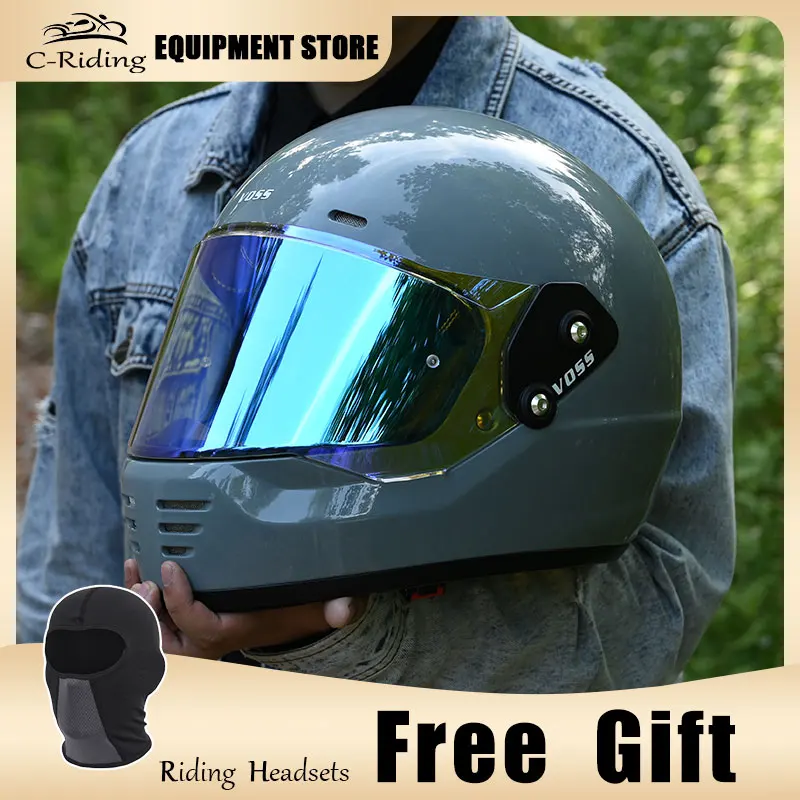 

DOT Approved Retro Motorcycle Helmet German Vintage Motor Helmets Motocross Casco Moto Full Face Safety Cap Off-road Men Women