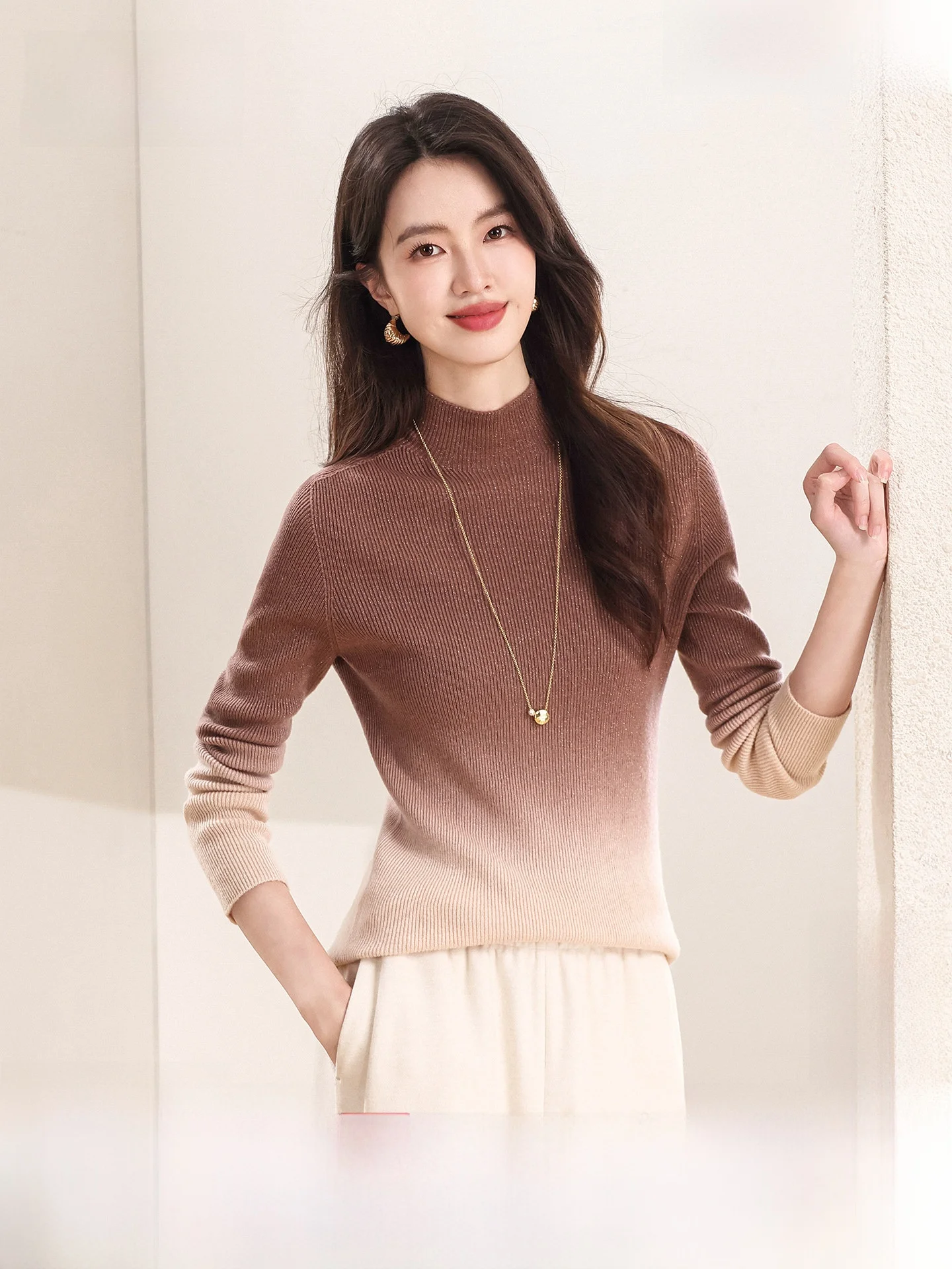 

Мягкий и комфортный женский шерстяной свитер с высоким воротником, повседневный, стандартного кроя, с длинными рукавами, теплый топ