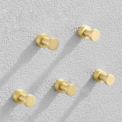 Brushed Gold Bathroom Hook Brass Creative Lavatory Bedroom Decortaive Wall Mount Round Robe Hooks Clothes Coat Towel Door Holder