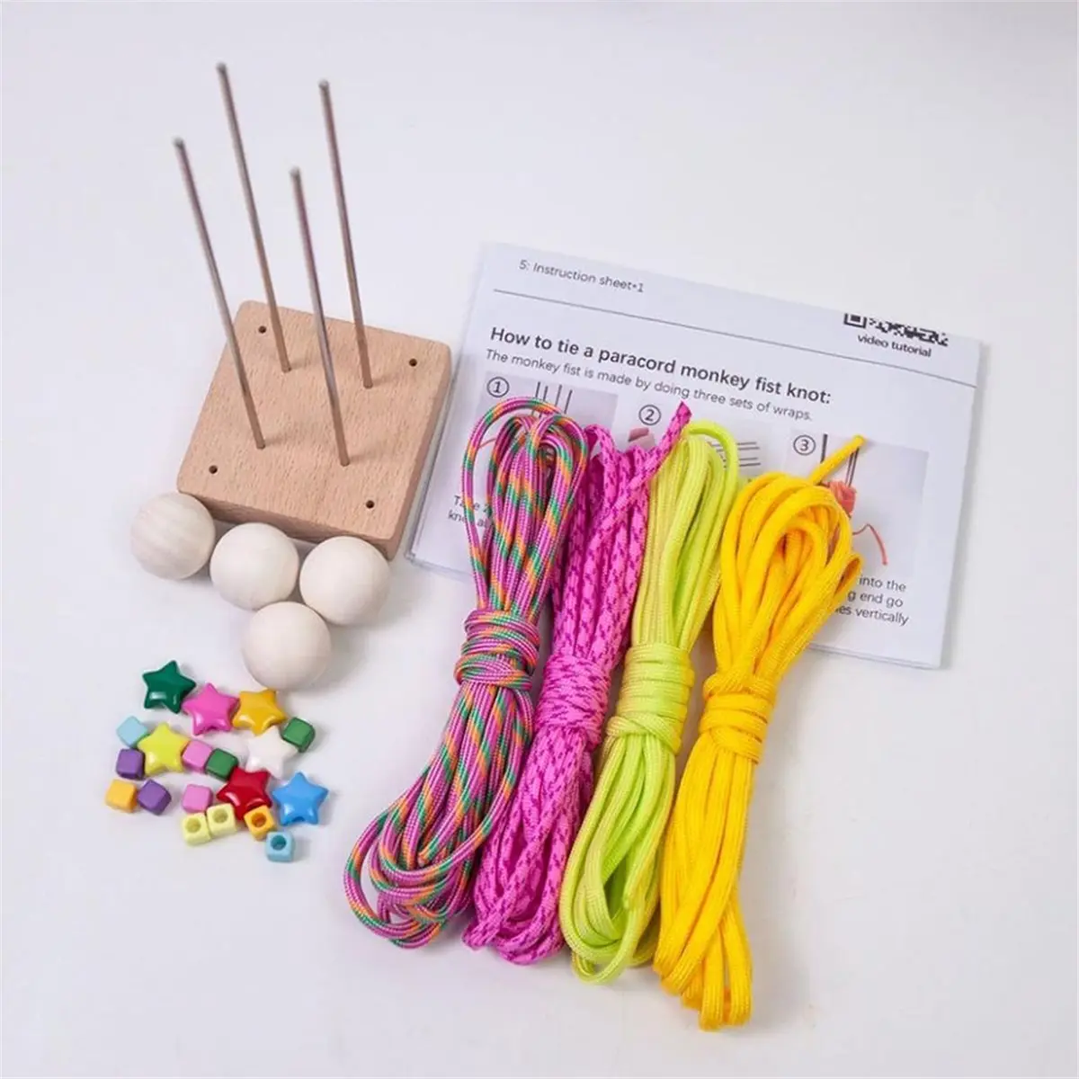 Parachute Cord Monkey Fist Kit - -Paracord, Knot Kit, Handmade Paracord Craft Rope, DIY Ball Set