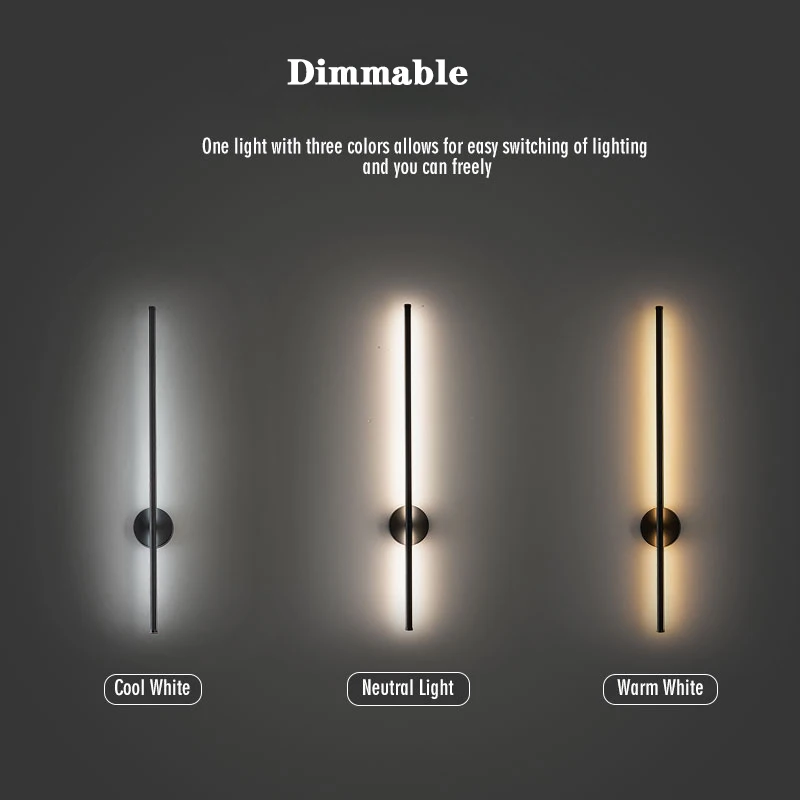 360° Rotatable Touch Switch Dimmable LED Wall Lamps for Bedroom Living Room Black Dimming LED Wall Lights Wall Sconce AC85-265V