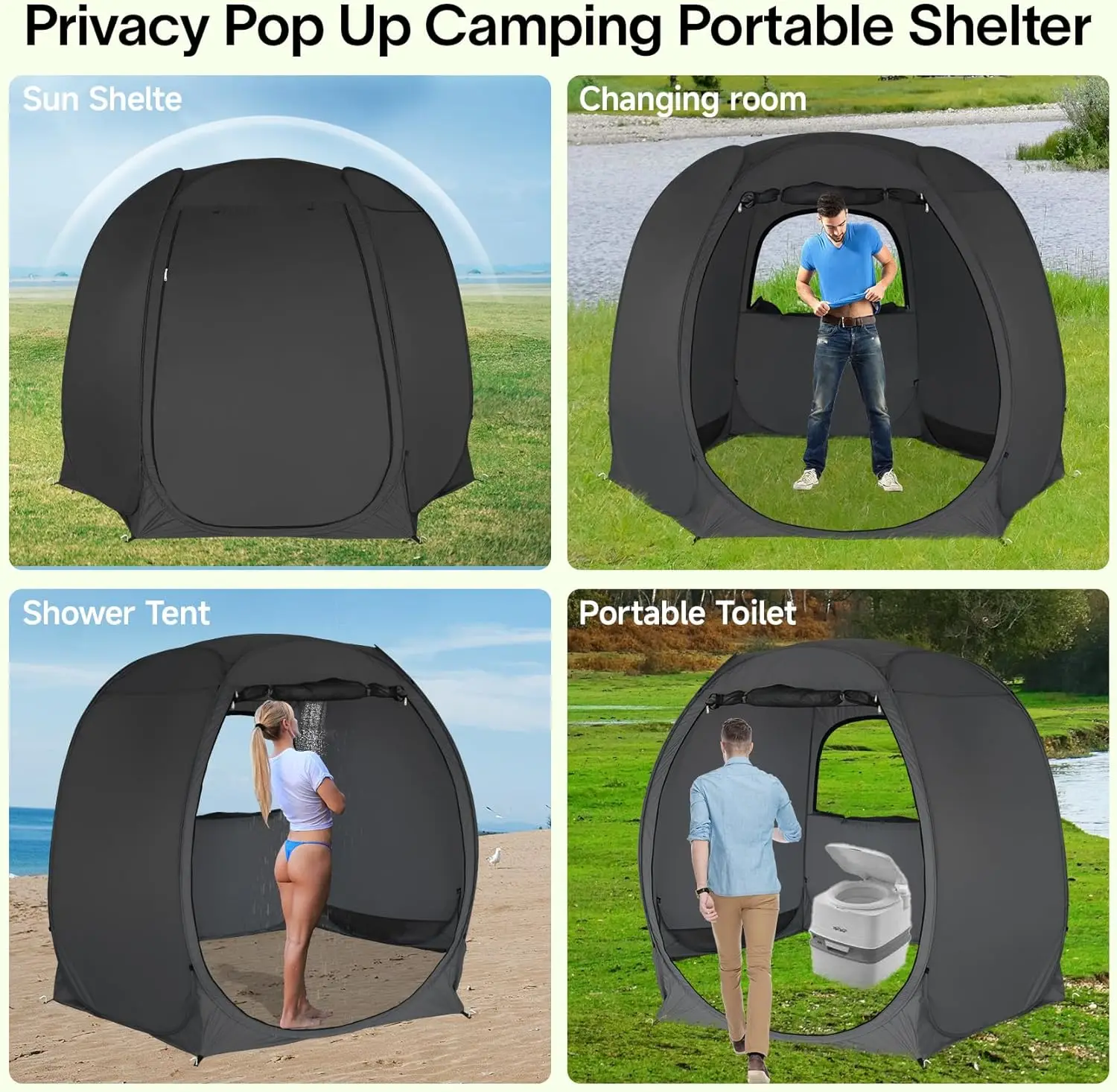 

Всплывающая палатка для комнаты дома, мгновенный уличный навес для кемпинга, навес от солнца, беседка для патио, заднего двора и террасы, палатка для конфиденциальности