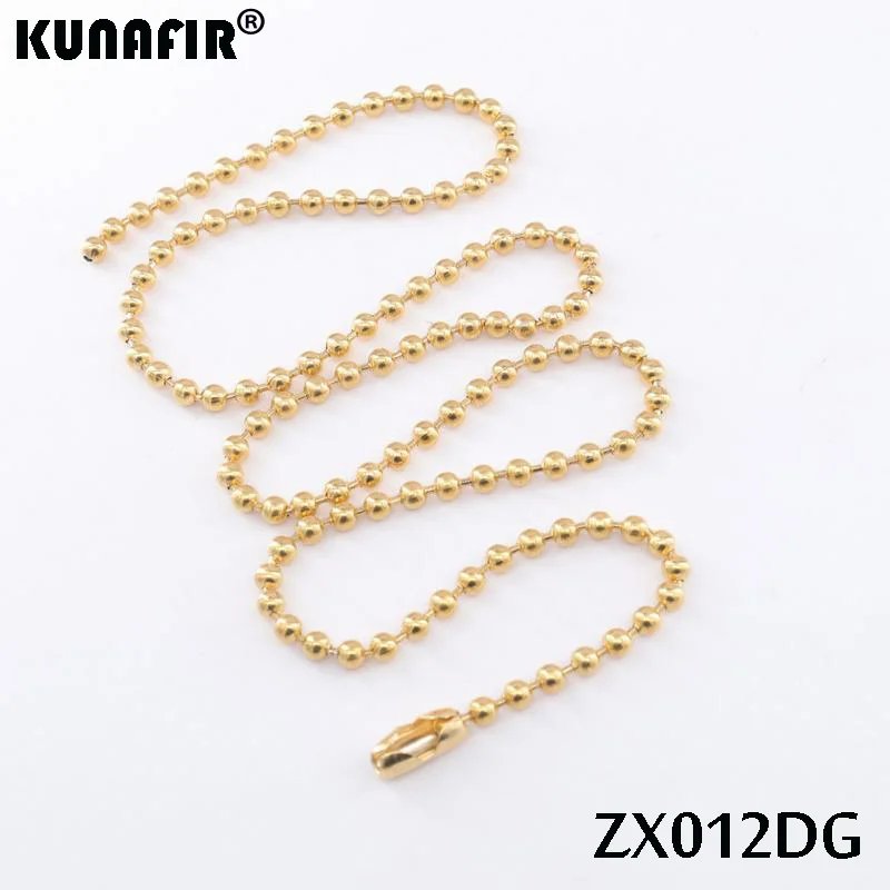 Golden color 1.2mm-3.0mm stainless steel necklace bead chain beaded necklace ball chain fashion jewelry ZX472DG