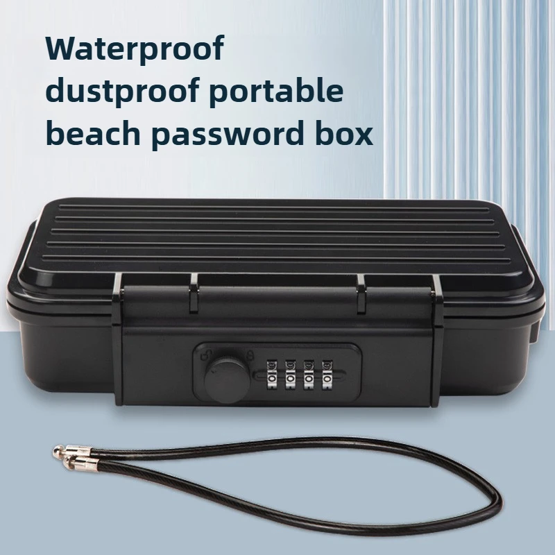 Outdoor PortableTravel Safe Box Large Capacity Security Lockbox Code Waterproof Key Lock Box with Removable Cable Handle
